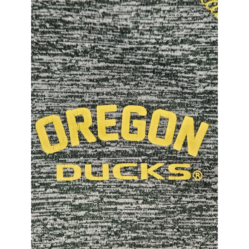 Colosseum Oregon Ducks Quarter Zip Pullover Gray Heathered Yellow Mens Medium